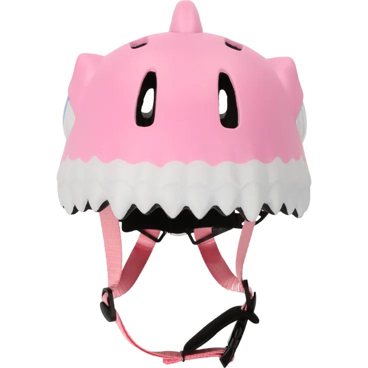 CRAZY SAFETY Shark Fahrrad-Helm, 3D Tier-Design, Pink, Größe M (54-59 cm), mit LED-Licht und optimaler Belüftung