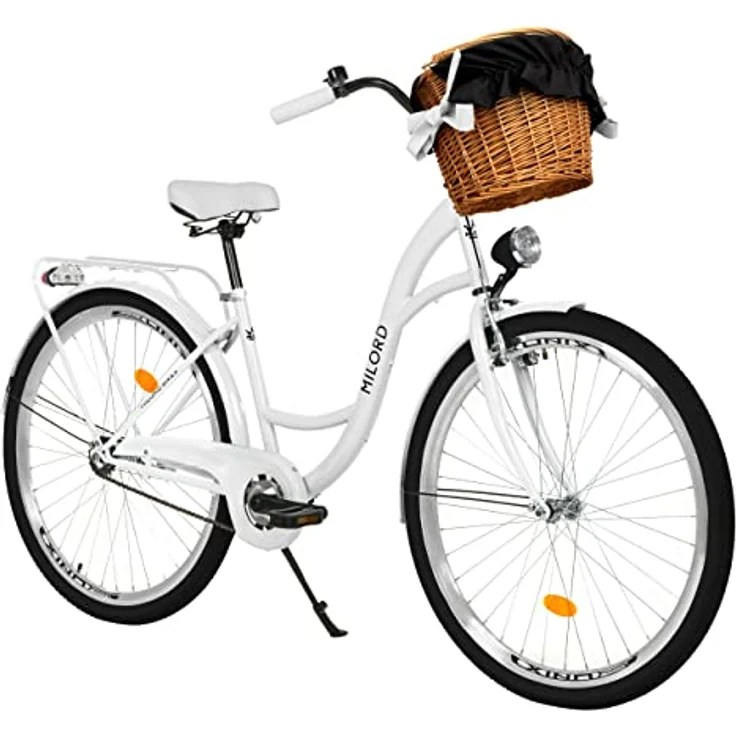 Milordbikes City-Fahrrad, 46 cm, Weiß, Metall, mit hochwertiger Ausstattung und Aluminiumfelgen, ideal für Freizeit, Sport & Fitness – Bild 1