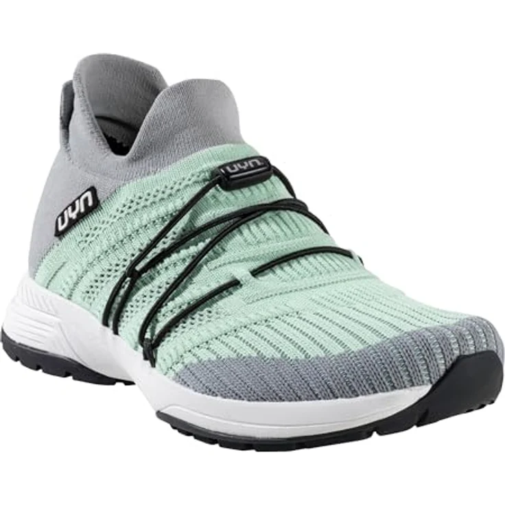 UYN Free Flow Tune Slip-on Sneaker, Laufschuhe mit Merinowolle und perforiertem Knit-Gewebe, mint/silver Größe 40 – Bild 1