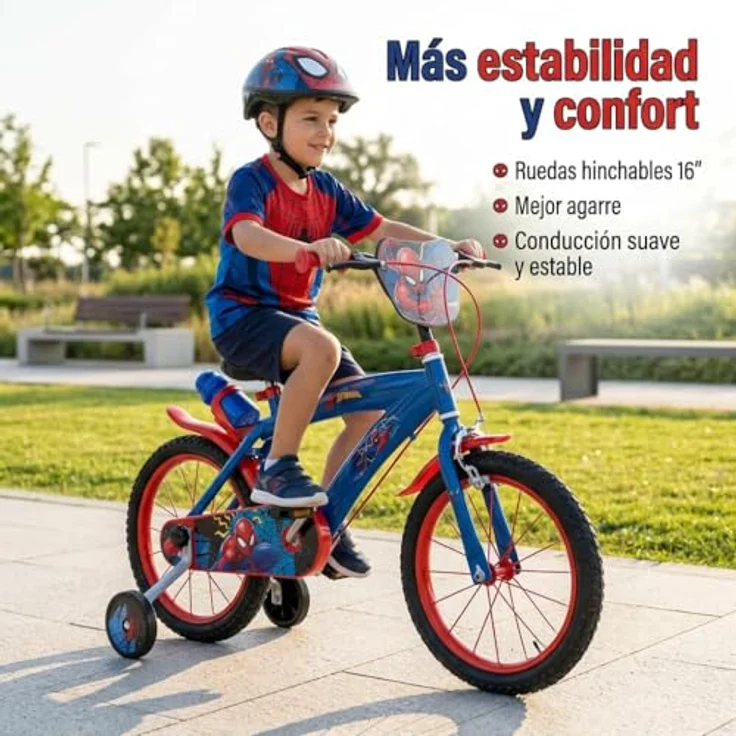 Spiderman Kinderfahrrad, 16 Zoll, blau und rot, für Kinder von 5 bis 8 Jahren – Bild 3