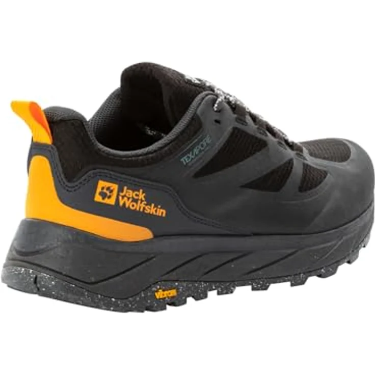 Jack Wolfskin TERRAVENTURE TEXAPORE LOW M, wasserdichter Wanderschuh mit Vibram®-Gummilaufsohle, schwarz – Bild 8