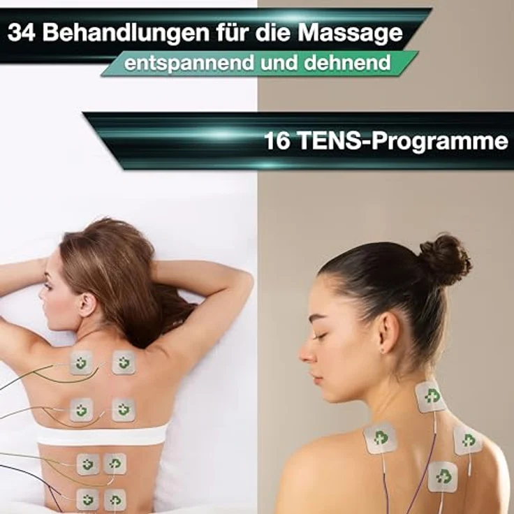 TESMED Max 830, Professionelles TENS/EMS/Massagegerät mit 4 Kanälen, 115 Programmen, 20 anpassbaren Programmen, wiederaufladbar, inkl. 20 Elektroden – Bild 4