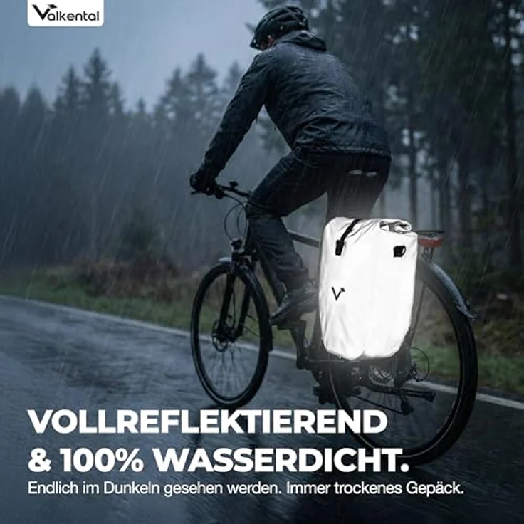 Valkental® Gepäckträgertasche ValkBasic, wasserdicht, 23-28L, abschließbar, bombenfester Sitz, große Reflektoren, langlebig – Bild 5