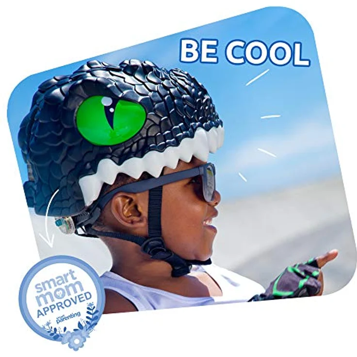 Crazy Safety Crocodile Fahrradhelm für Kinder, Grünes Krokodil, EN1078, mit LED-Licht und Belüftungssystem – Bild 5