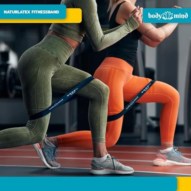 Body & Mind® Fitnessbänder 5er Set, Widerstandsbänder in 5 Stufen für Muskelaufbau, Yoga & Pilates, 100% Latex (Grau) – Bild 2