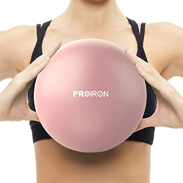 PROIRON Gymnastikball Klein 25cm, Pilates Ball mit Trainingsanweisungen, Fitnessball Klein mit aufblasbarem Strohhalm, Gym Ball für Pilates, Yoga, Ganzkörpertraining - Rosa