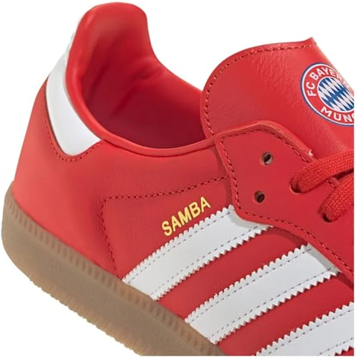 adidas Samba FC Bayern, Laufschuhe aus Leder mit Vereinslogo in Rot und Weiß, EU 46 – Bild 7