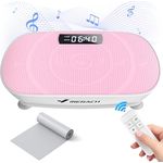 MERACH Vibrationsplatte, Leistungsstarke Vibrationsplattform für Ganzkörpertraining mit automatischer Geschwindigkeitsregelung und Bluetooth-Lautsprecher, Rosa
