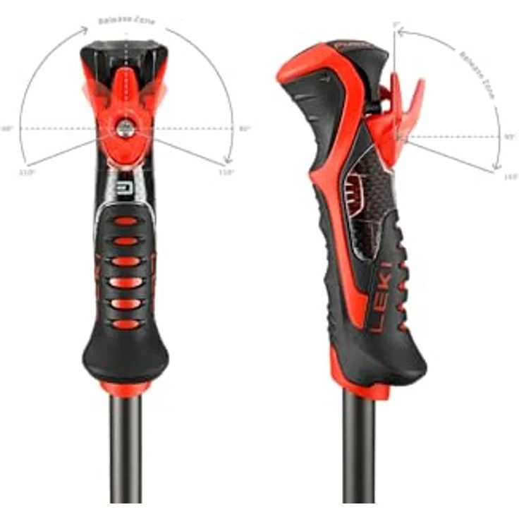 LEKI Airfoil 3D Skistöcke, Black-Anthracite-red, 115CM, Aluminium HTS, Trigger S, Trigger 3D SL – Bild 5