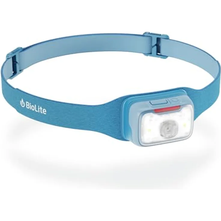 Biolite Stirnlampe 500, blau, 500 Lumen, schnelles USB-C Aufladen, IP68, 1 Stunde Licht in 8 Minuten