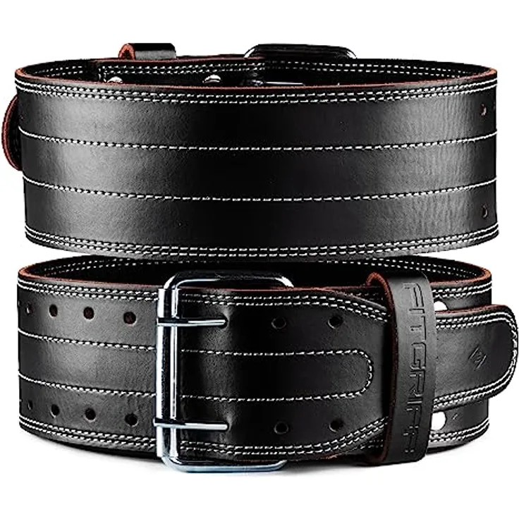 Fitgriff® Gewichthebergürtel aus Leder - Powerlifting Gürtel für Bodybuilding, Krafttraining, Gewichtheben - Leather Weightlifting Belt - für Damen und Herren (XX-Large)