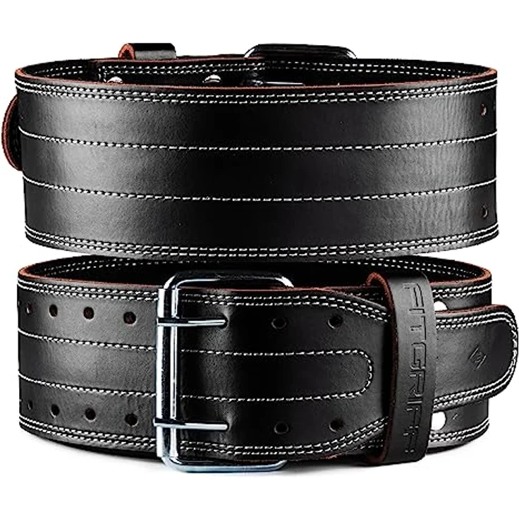 Fitgriff® Gewichthebergürtel aus Leder - Powerlifting Gürtel für Bodybuilding, Krafttraining, Gewichtheben - Leather Weightlifting Belt - für Damen und Herren (XX-Large) – Bild 1