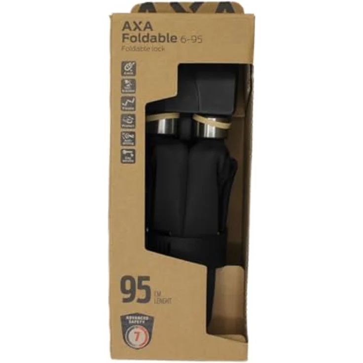 AXA Foldable Veloschloss, schlüsselbetrieben, gehärteter Stahl, inkl. Halterung und 2x Schlüssel, schwarz – Bild 9