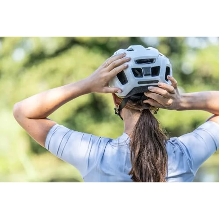 BBB Condor 2.0 M, MTB-Helm in glanz weiss mit Omicron-Befestigungssystem, Insektenschutznetz und Rücklichthalter, 52-58 cm – Bild 3