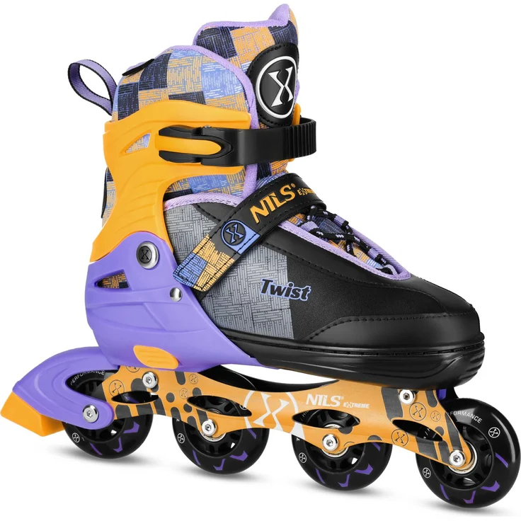 Nils Extreme Na13810 Twist Gelbe Rollschuhe, Größe S (31-34), mit Aluminiumkufen und ABEC-7 Lagern