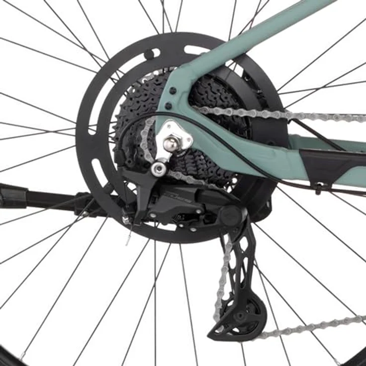 FISCHER E-Bike MTB MONTIS 2.2 ACTIVE, 43 cm Rahmenhöhe, 688 Wh Akku, Hinterradmotor, Kettenschaltung, pine shadow green Matt – Bild 9