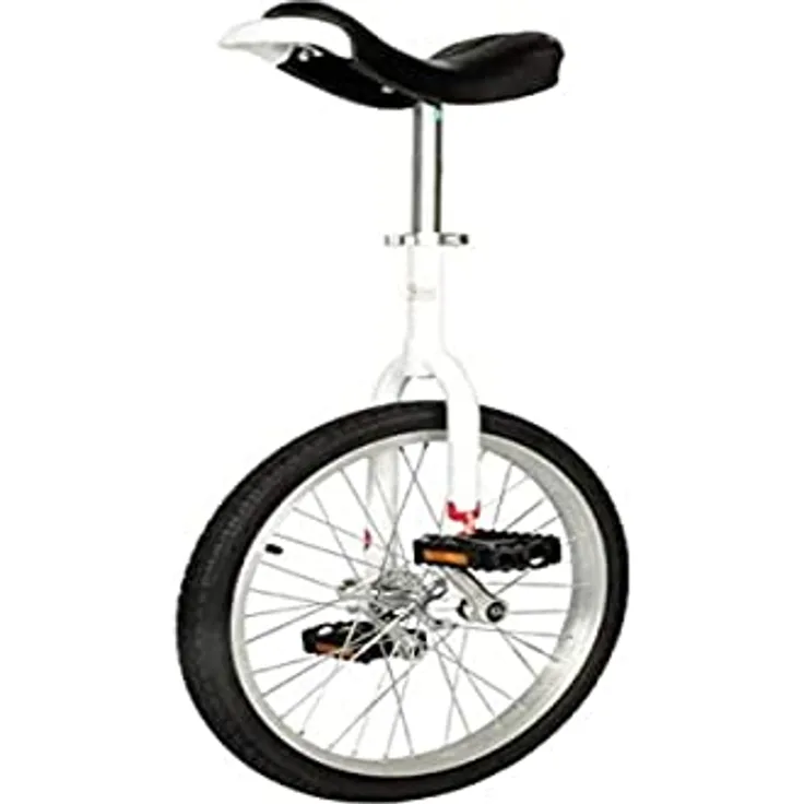 QU-AX Onlyone Einrad, Weiß, mit bequemem Sattel und austauschbaren Ecken