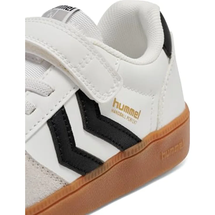 Hummel Handball Perfekt Sp Jr, Kinderschuh mit gepolsterter Innensohle und rutschfester Aussensohle, weiß – Bild 4