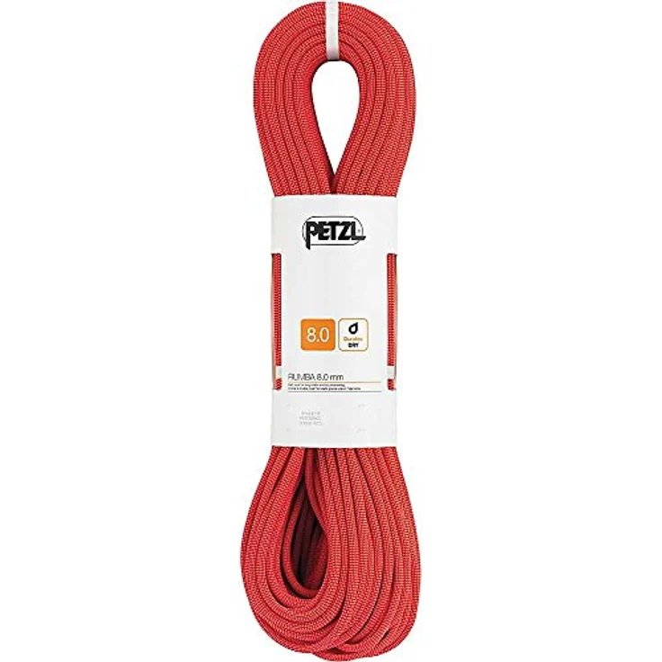 PETZL Verticality, Halbseil für Erwachsene, rot, 50m, Wasserabweisend, 8 mm Durchmesser, für Fels, Schnee und Eis – Bild 1