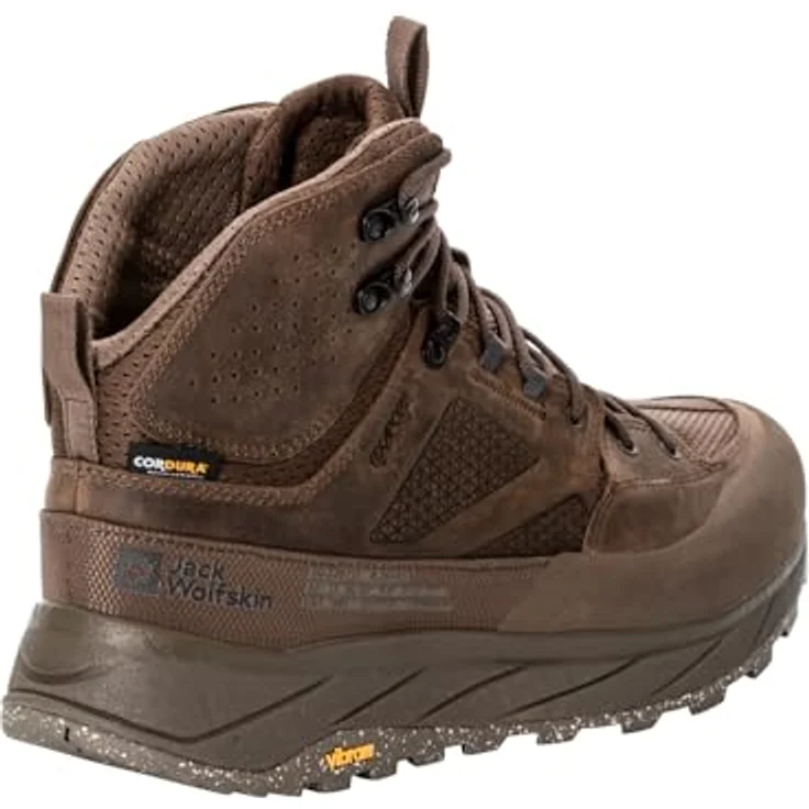 Jack Wolfskin Terraquest Texapore Mid M, Herren Wanderschuhe, wasserdichtes Nubukleder, braun, Größe 47 – Bild 5