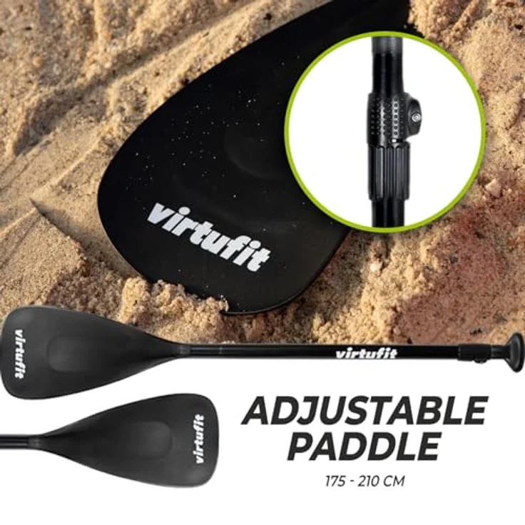 VirtuFit Surfer 305 SUP-Board Schwarz, aufblasbar mit Windsurf-Set und 2 m² Windsegel, max. Tragfähigkeit 180 kg – Bild 7