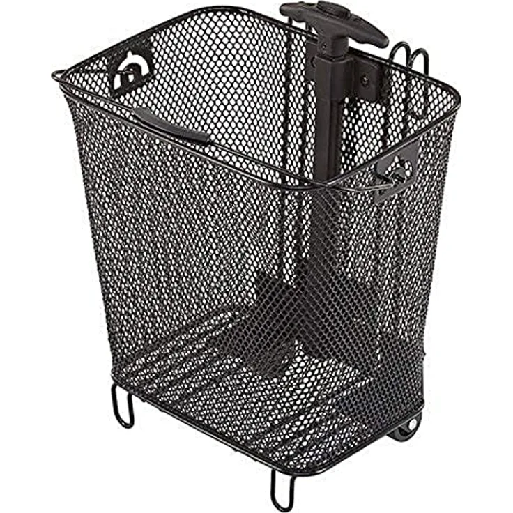 Prophete Fahrradkorb mit Rollen und ausfahrbarem Griff für Gepäckträgermontage, schwarz