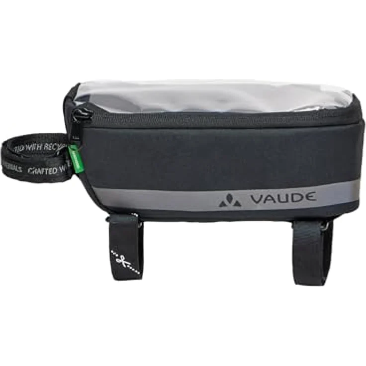 Vaude Velotasche Top Tube Phone Bag, Wasserdichte Rahmentasche mit 1 l Volumen, schnell montierbar, Reflexdruck – Bild 4