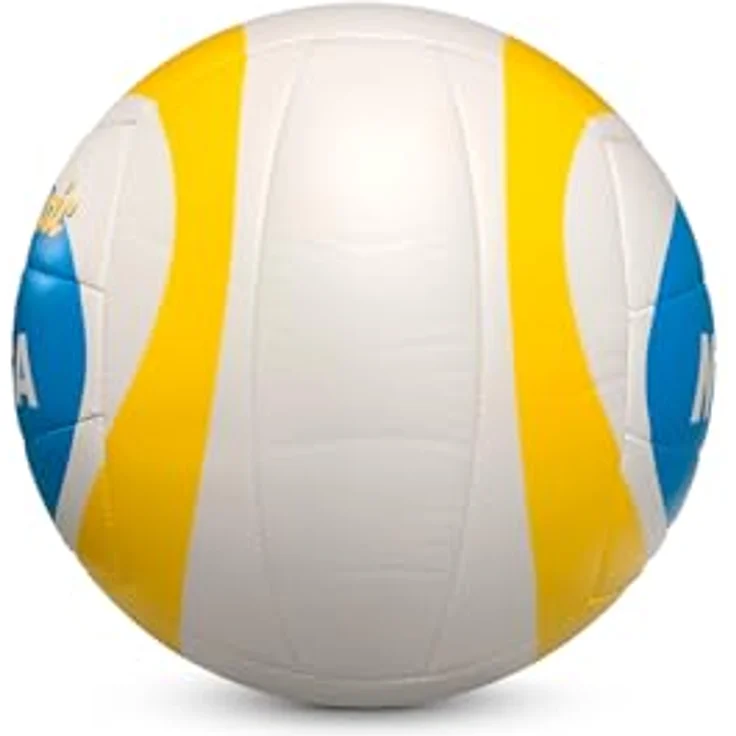 Mikasa Beachvolleyball Beach Classic BV543C-VXB-YSB, FIVB-zertifiziert, Größe 5, Weiß-Gelb-Blau, Trainings- und Wettspielball mit PU-Oberfläche – Bild 2