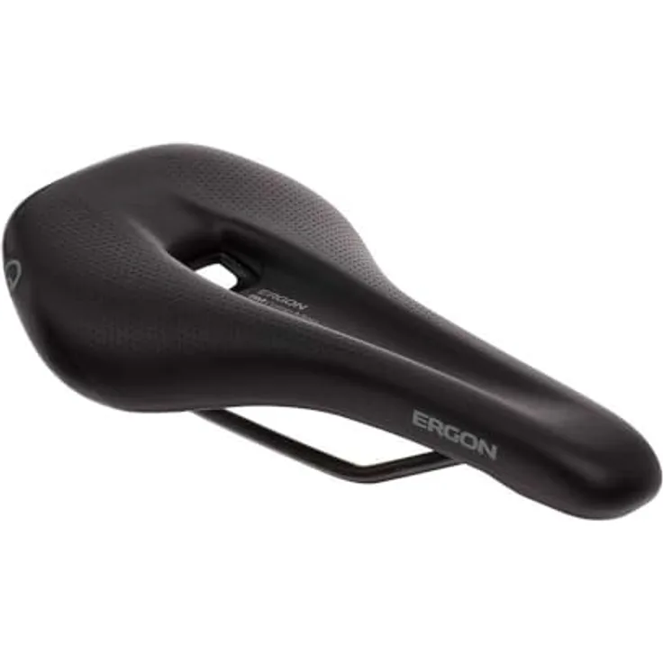 Ergon S/M Velosattel, anatomisch optimiert mit Entlastungskanal und OrthoCell-Inlays für MTB-Touren, Microfiber Oberfläche, Aluminiumgestell
