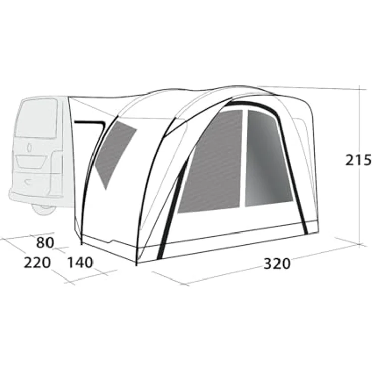 Outwell Seacrest Busvorzelt, leichtes Vorzelt für Busse mit herausnehmbarem Boden, UPF 30+ Sonnenschutz, 11.30 kg – Bild 2