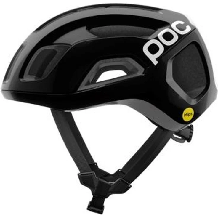 POC Ventral Air MIPS, Hochleistungs-Rennradhelm mit MIPS Air Node, aerodynamischem Design, präziser Belüftung, Eye Garage & individueller 360° Passform für Road, Gravel & Bergfahrten – Uranium Black