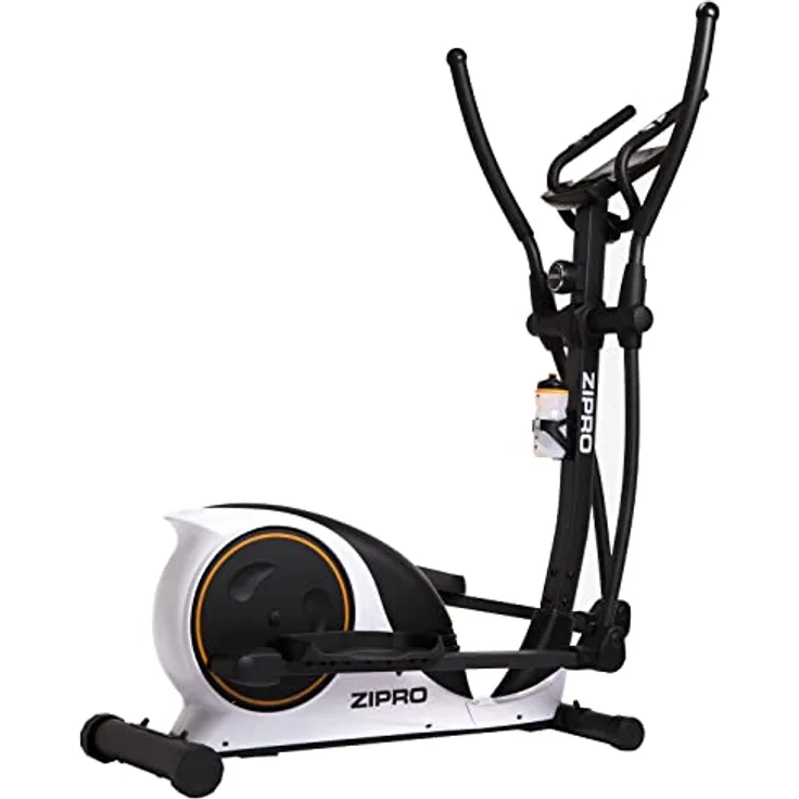 Zipro Hulk Magnetischer Crosstrainer für Zuhause bis zu 150 kg - 8-Stufen Widerstand Ellipsentrainer Heimtrainer mit Computer misst Puls Kalorien Distanz Schnelligkeit - weiß