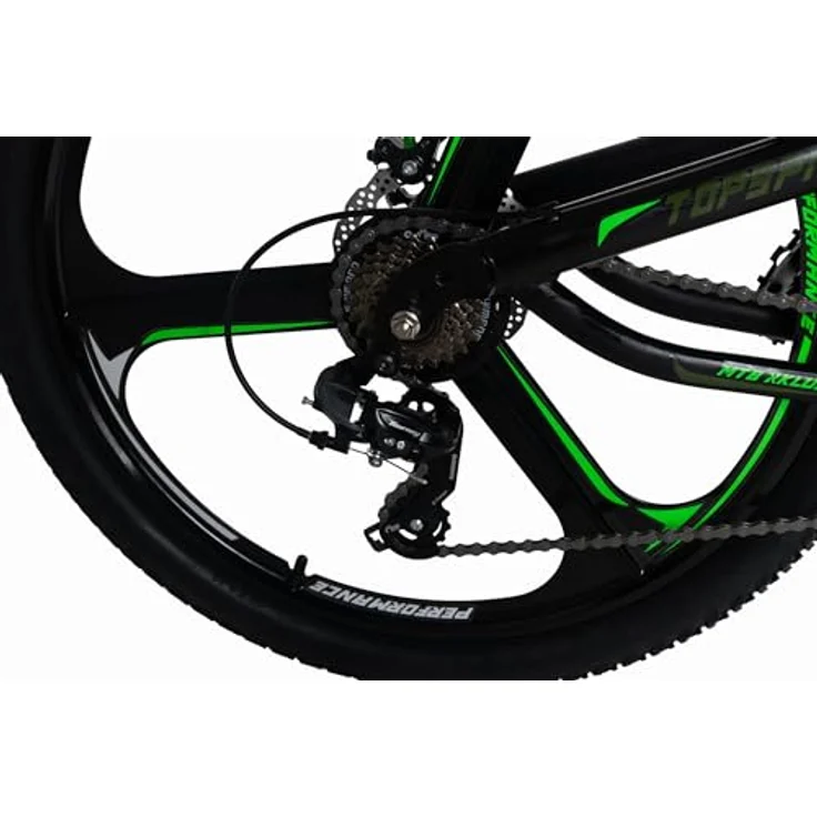 WYLD Mountainbike Fully 26'' Topspin, vollfedernd, 21 Gänge, schwarz mit blauen Decals – Bild 4