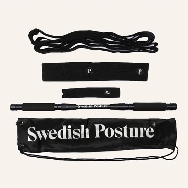 Swedish Posture Mini Gym, Übungsband aus Aluminium und Polyester, schwarz
