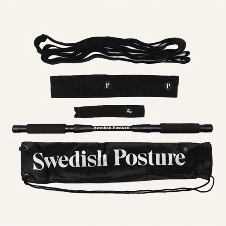Swedish Posture Mini Gym, Übungsband aus Aluminium und Polyester, schwarz