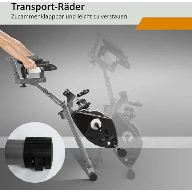 Leiv Klappbarer Senior Liege-Fitness-Bike | Heimtrainer mit magnetischem Bremssystem & 8-fachem Widerstand, niedriger Einstieg, vielseitiger Trainingscomputer - Silber – Bild 4