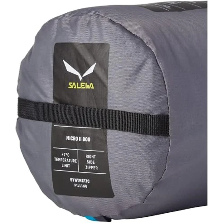 Salewa Micro II 800 Powerloft-Schlafsack, leichter Kunstfaserschlafsack für alpine Trekkingtouren, Komforttemperatur 11 °C, blau, für Körpergröße bis 185 cm, LEFT – Bild 4