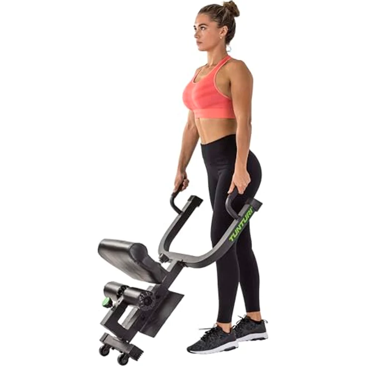 Tunturi WT20 Sissy Squat Trainer, Kniebeugen- und Liegestützstation mit Wadenkissen, Beinrolle und Dipgriffen, zusammenklappbar – Bild 6