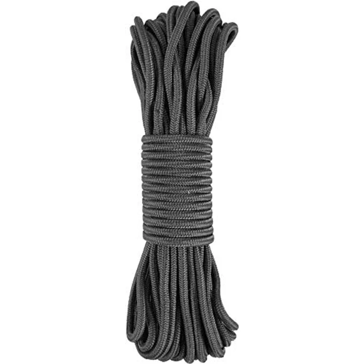 normani Stabiles Polypropylen-Seil, belastbar bis 250 kg, schwarz, 9mm/15m, abriebfest, wasserabweisend, hitzebeständig – Bild 1