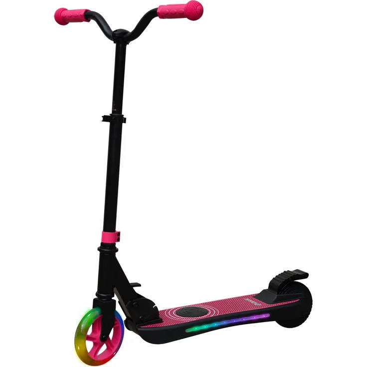 Denver SCK-5500P, Kinder E-Scooter Pink, 120 W Motor, bis zu 10 km/h, Reichweite 6 km, faltbares Design, höhenverstellbarer Lenker