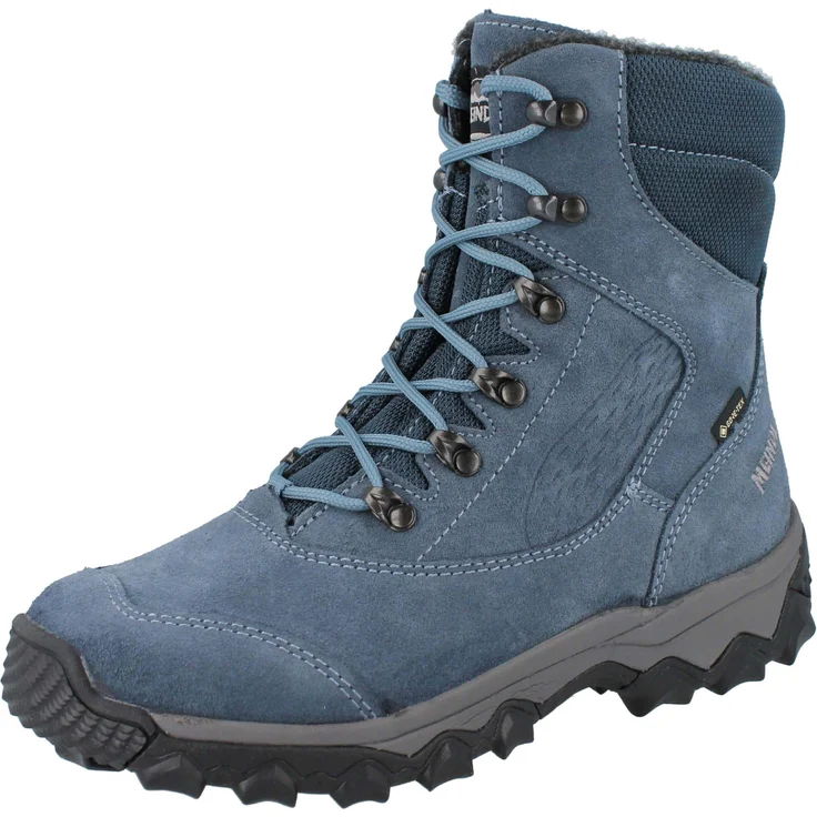 MEINDL Ischgl GTX Damen Winter Wanderstiefel, GORE-TEX Insulated, blau Veloursleder, Größe: UK 7,5