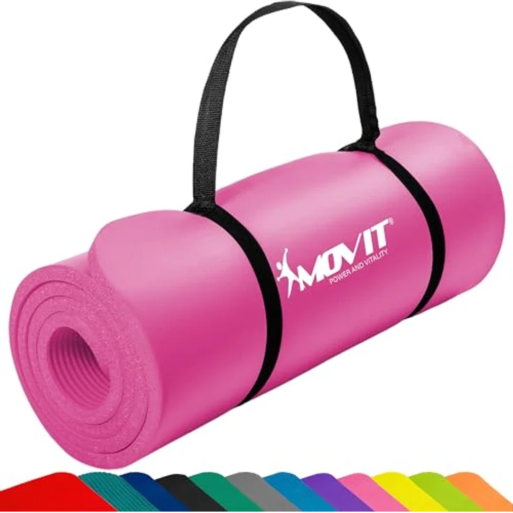 MOVIT Gymnastikmatte, hautfreundlich und phthalatfrei, 183cm x 60cm x 1,0cm in pink – Bild 1