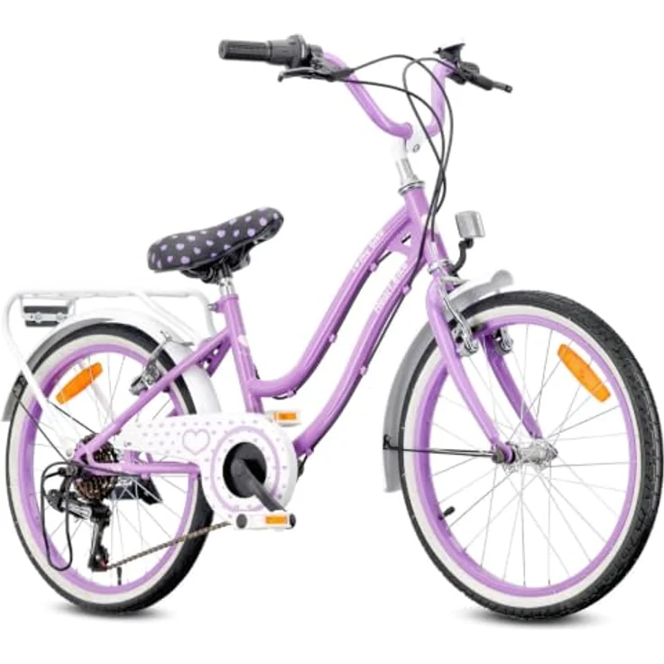 Sun Baby Heart Bike 20 Zoll Mädchenfahrrad, 6-Gang Shimano, lila – Bild 9