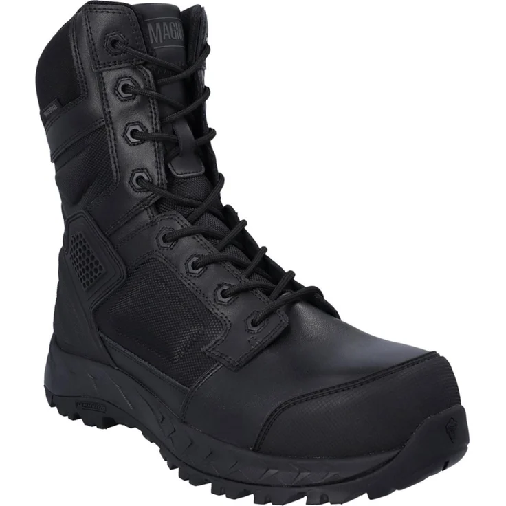 MAGNUM Spider Exo 8.0 Ct Cp Herren Uniformschuhe, wasserdichter Sicherheitsstiefel mit Zehen- und Plattenschutz, schwarz, Größe 42