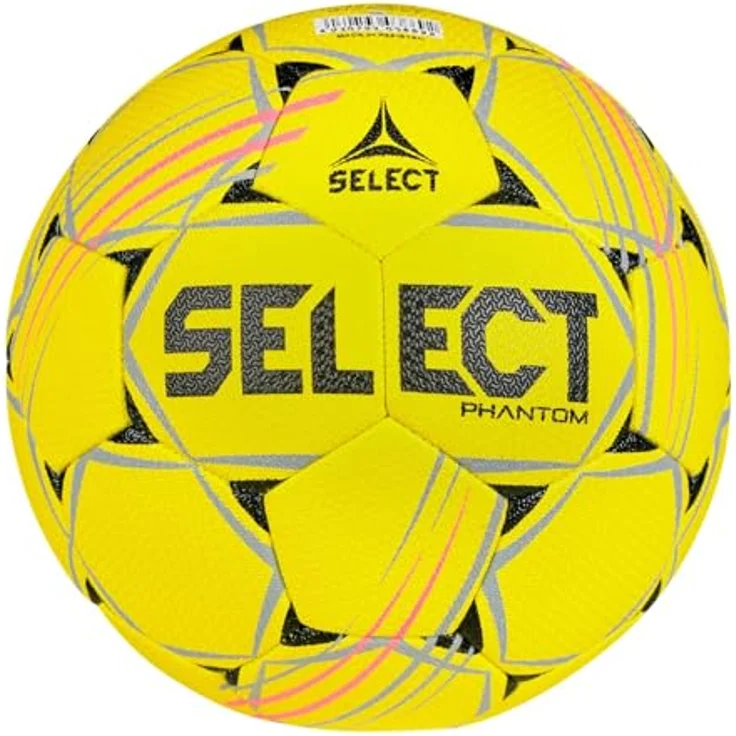 Select Phantom DB v25, Trainingshandball mit optimaler Griffigkeit, abriebfest, gelb pink grau – Bild 3