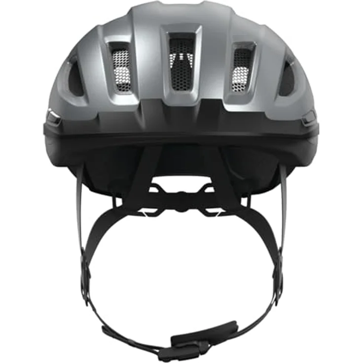 ABUS Urban-I 4.0 ACE Fahrradhelm mit aufladbarem Rücklicht, 4 Leuchtmodi, Zopf-Öffnung und magnetischem Verschluss, Größe L, silber – Bild 2