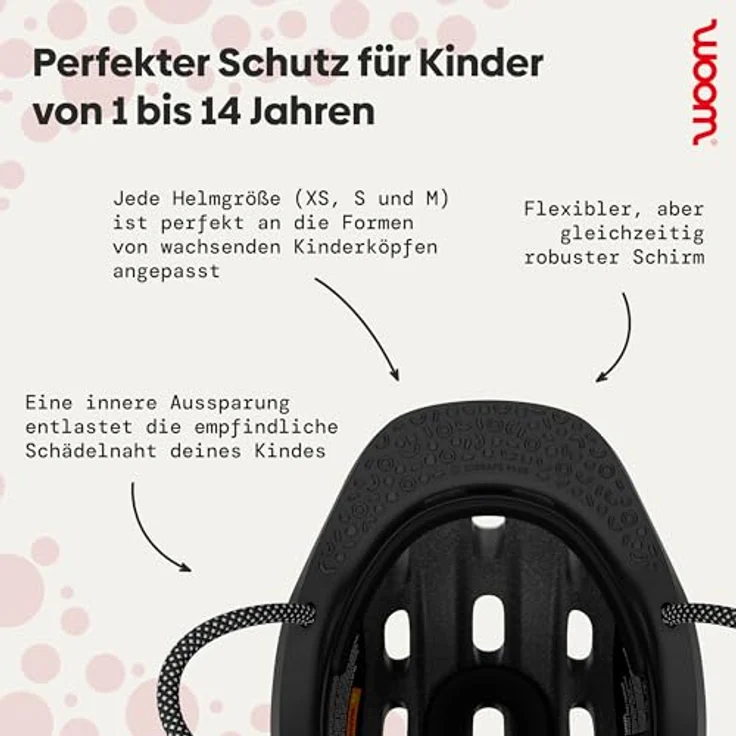 WOOM READY Kinder Fahrrad Helm, rot, S (50-53 cm), für sichere Abenteuer, hohe Sichtbarkeit, praktischer Magnetverschluss – Bild 3