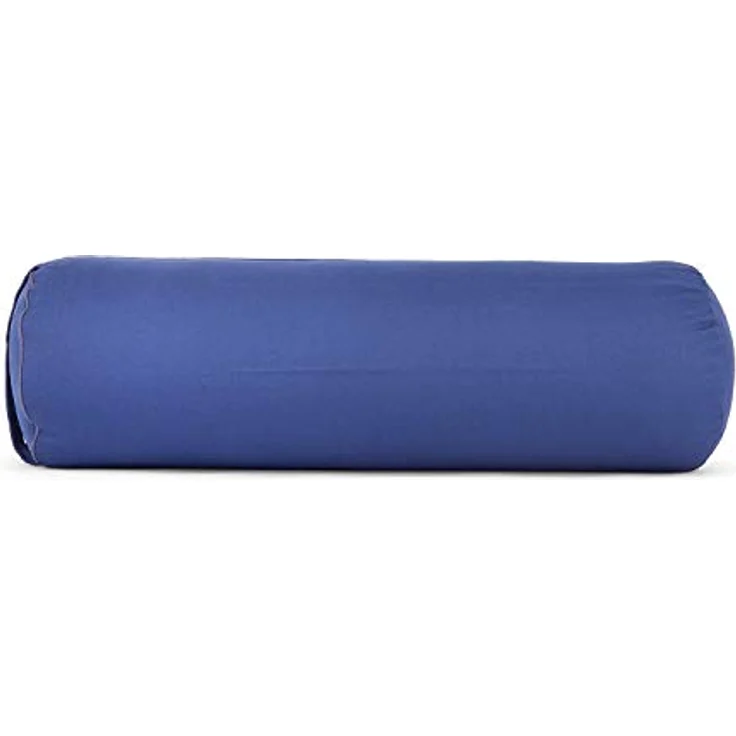 Bodhi Yoga Bolster | ECO Serie | Yogarolle mit Kapok-Füllung | Waschbarer Bezug aus 100% Bio-Baumwolle | Yogakissen für Restoratives Yoga | 65 x 22 cm (dunkelblau) – Bild 2