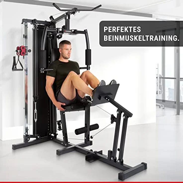 Hammer Kraftstation TX4, 12 Gewichtsblöcke, Beinpresse u. separatem Rückentrainer, schwarz – Bild 4