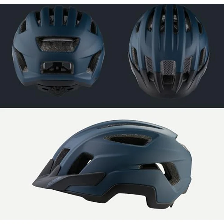 ALPINA Paranus, Trekking-Fahrradhelm mit stossabsorbierender EPS-Innenschale und Flynet, dunkelblau – Bild 4